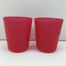 Tumblers Red Plastic Cups Set 2 Kitchen Kids Children Flowers Floral Summer - £12.57 GBP
