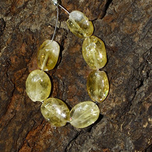 Golden Citrine Smooth Oval Beads Briolette Natural Loose Gemstone Making Jewelry - £5.55 GBP