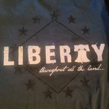 Grunt Style Blue Liberty Throughout All The Land American Flag Womens Me... - $12.85