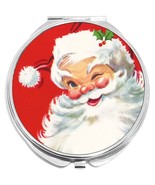 Vintage St Nick Santa Winking Compact with Mirrors - for Pocket or Purse - £9.37 GBP