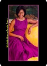 Michelle Obama Refrigerator Magnet-Purple Dress - £10.69 GBP