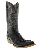 Mens Genuine Black Crocodile Leather Western Cowboy Boots 3x Toe Size 6.5, 7 - £178.82 GBP