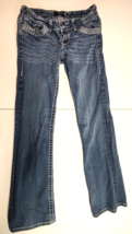 VIGOSS Bootcut Fit Jeans Women&#39;s 27x29.5 Blue Faded Whisker Low Rise 2-B... - £15.98 GBP