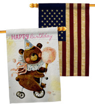 Cute Bear Birthday House Flags Pack 28 X40 Double-Sided Banner - £41.67 GBP