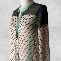 Konrad &amp; Joseph Anthropologie Tunic Top Sheer Print Plunge Neck - Women&#39;... - $33.25