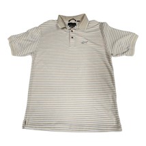 Greg Norman Shark Play Dry Performance Golf Polo Striped Short Sleeve Large - $12.19