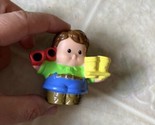 Fisher Price Little People Delivery boy with Coffee Cups and sunglasses - $10.85