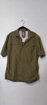 REI Men&#39;s Outdoor Shirt Medium Green Fishing Nylon - $13.56