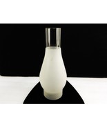 9.5&quot; Frosted Glass Oil Lamp Globe, Clear Chimney, 2 7/8&quot; Fitter, Vintage... - $14.65