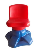 VTG Little Tikes Chunky Red Blue Swivel Chair For Table Art Desk Child Size - $26.19