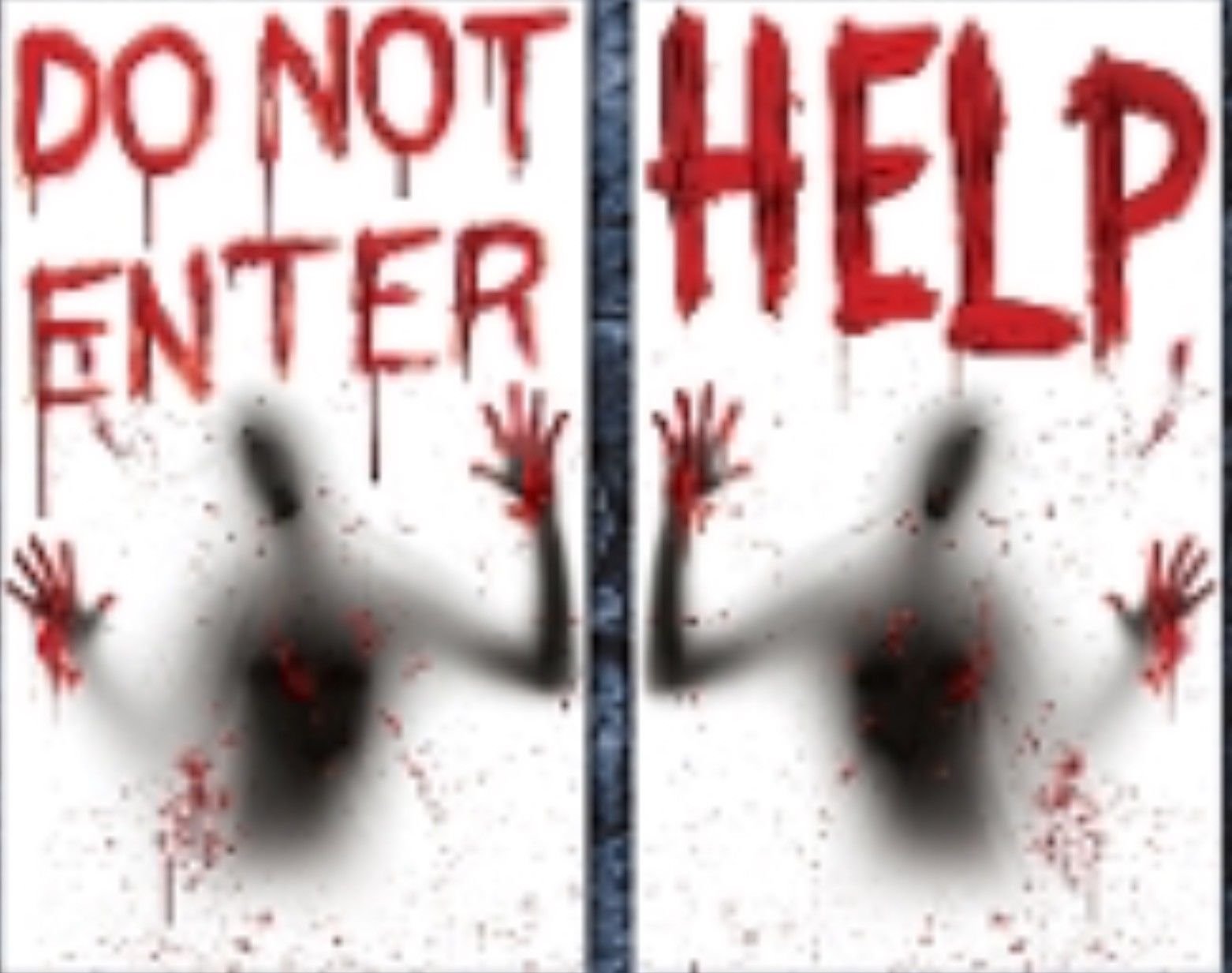 Primary image for Giant Bloody-HELP-DO NOT ENTER-Window Wall Posters Halloween Decorations-2PC SET