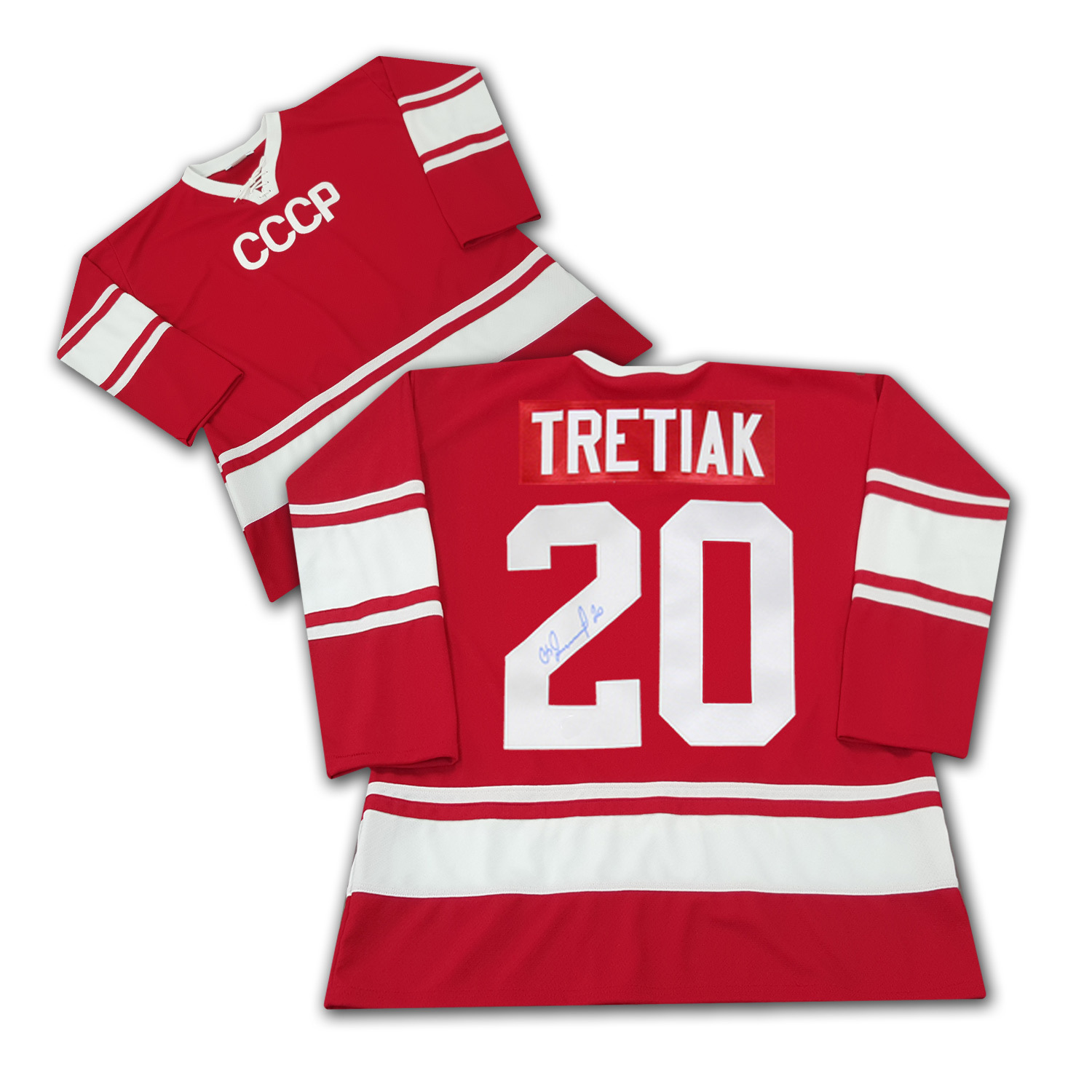 Primary image for Vladislav Tretiak Autographed Red CCCP Jersey