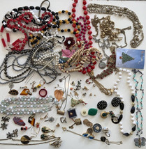 2 LBS Massively Tangled Mess of Junk Jewelry Lot VTG 2 Now All Repurpose Junk - £23.22 GBP
