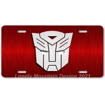 Transformers Autobot Inspired Art on Red FLAT Aluminum Novelty License Plate - £14.46 GBP