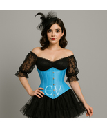 Blue Debim Underbust Corset Christmas Costume Waist Training Bustier Top - $69.99 - $74.99