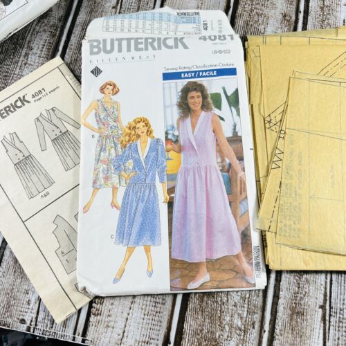 Primary image for Vintage Butterick Pattern Easy Dress Drop Waist Loose Fit Sz 8 Cut 4081