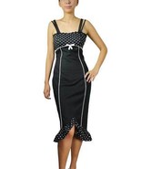 Size 26 Black & White Polka Dot Pin-up Pencil Wiggle Dress ~ 1950's ~ 4X - £34.67 GBP