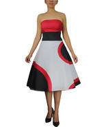 Size 24 Red, Black &amp; White Retro Circle Dress 3X - $1,397.99 MXN