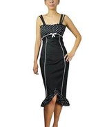 Size 28 Black & White Polka Dot Pin-up Pencil Wiggle Dress ~ 1950's ~ 4X - £39.53 GBP