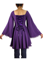 Sz 22 Purple Bustier Style Long Sleeve Top with Lace Trim ~ 3X - £35.27 GBP