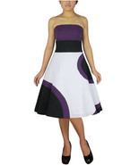 Size 20 Purple, Black &amp; White Retro Circle Dress 2X - $1,397.99 MXN