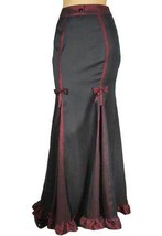 18 20 Sexy Black &amp; Burgundy Gothic Victorian Steampunk Ruffled Hem Skirt 2X - £42.92 GBP