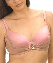 Curvy Couture NWT 44DD Bella Lace Plunge Push-Up Lacy - Antique Rose - £26.62 GBP
