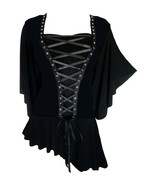 2X 16 18 Flattering Black Skirted Plus Size Alchemy Corset Top ~ Batwing... - $75.00