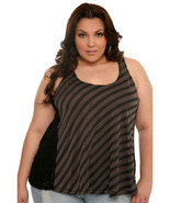 Torrid Size 3 Black Striped Lace Insert 3X 22 24 NWT Tank Top - $931.99 MXN