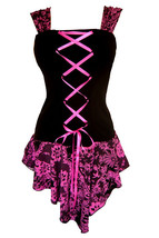 1X 10 12 Flirty Dare to Wear Corset Top ~ Pink Lace ~ Plus Size ~ NWT XL - £32.64 GBP