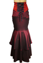 24 26 Sexy Burgundy Jacquard Victorian Steampunk Laced Waist Skirt 3X - £41.90 GBP