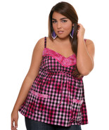 Torrid Size 2 Pink Plaid  2X 18 20 NWT Tie Dye Tank Top - $70.16 CAD
