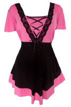 3X 20 22 Pink Eye Candy Corset Top Empire Plus Size Empire Waist - £35.36 GBP