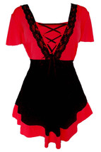 1X 12 14 Cherry Red Eye Candy Corset Top Empire Plus Size Empire Waist - £36.57 GBP