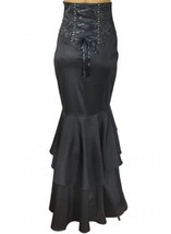 24 26 Sexy Black Jacquard Victorian Steampunk Laced High Waist Skirt 3X - £41.63 GBP