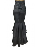 24 26 Sexy Black Jacquard Victorian Steampunk Laced High Waist Skirt 3X - $85.00