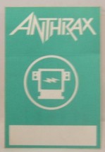 ANTHRAX - VINTAGE ORIGINAL CONCERT TOUR CLOTH BACKSTAGE PASS ***LAST ONE*** - $10.00