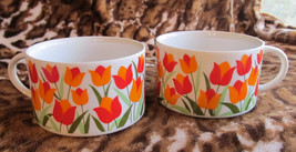 Vintage 70s Tulip Soup Mugs or Bowls - £13.31 GBP