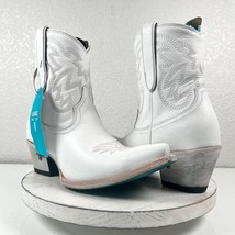 NEW Lane SMOKESHOW Short White Cowboy Boots Sz 10 Leather Snip Toe Weste... - £151.85 GBP