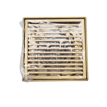 Signature Hardware 482698 Carmen 4&quot; Square Shower Drain with Flange - Br... - $48.90
