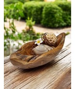 Teak Wood Bowl Boat Small Fruit Bowl Decorative Dish Wooden Bowl Solid W... - £59.76 GBP