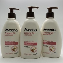 3 Pack - Aveeno Creamy Oil Moisturizer Lightly Scented Oat &amp; Almond Oil - £37.26 GBP