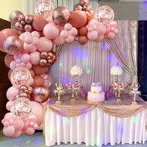 Pink Rose Gold Balloons Garland Arch Kit, Dusty Pink Confetti Rose Gold Balloons - £20.43 GBP