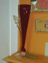 Signed &quot;Manto&quot; Blown Glass Art Glass Vase Ruby Red Antonin Manto Mrnka - $17.99