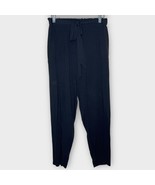 EBERJEY black rayon crinkle pull on elastic waist tapered pants size medium - $80.75 CAD