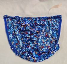 Vintage Delicates Satin String Bikini Panty XL 8 Blue Shiny Bow Panties 90s NEW - £70.33 GBP