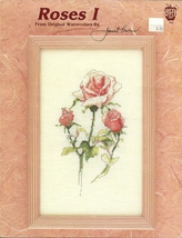 Roses I Cross Stitch Embroidery Pattern No. 591 Janet Towers Green Apple... - $3.99
