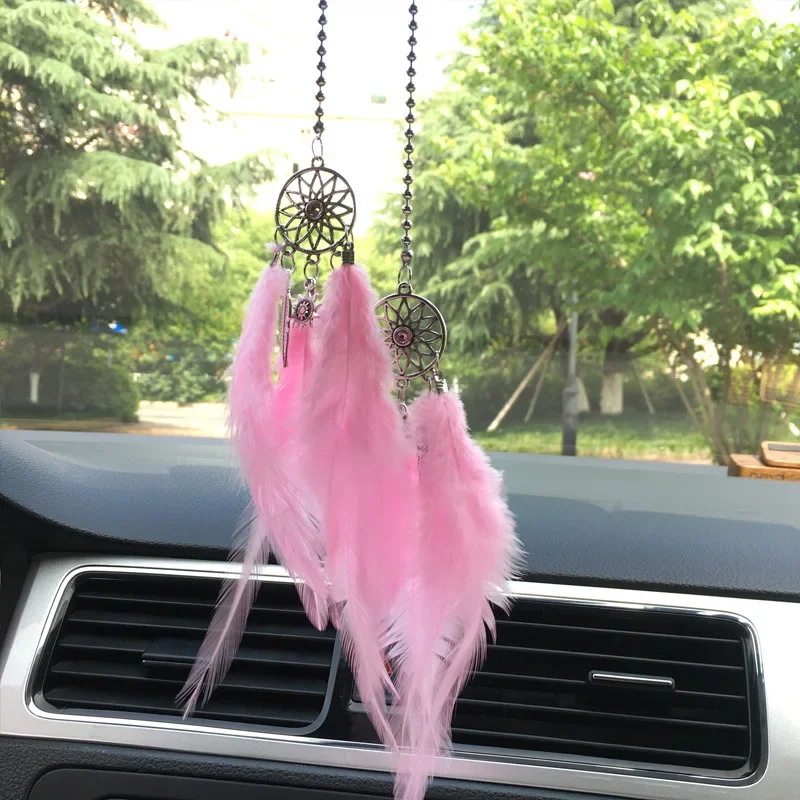 Car Pendant Accessory Girls Gift Feather Mirror Hanging Pendant Home Dec... - £10.12 GBP