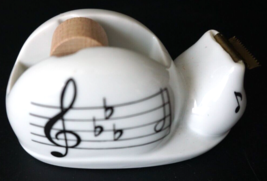Vintage House Of Prill Porcelain Music Note Tape Dispenser With Wooden Spool - £19.82 GBP