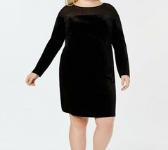 Love Squared Plus Size Velvet Illusion Sheath Dress 2X - £17.33 GBP